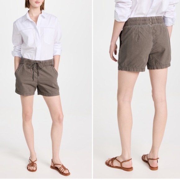 James Perse Estilo Olive Green Women's Striped Shorts- Size 0 NWOT - Picture 1 of 9